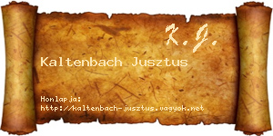 Kaltenbach Jusztus névjegykártya